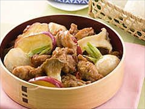 秋野菜の揚げびたしと白むすびのお弁当