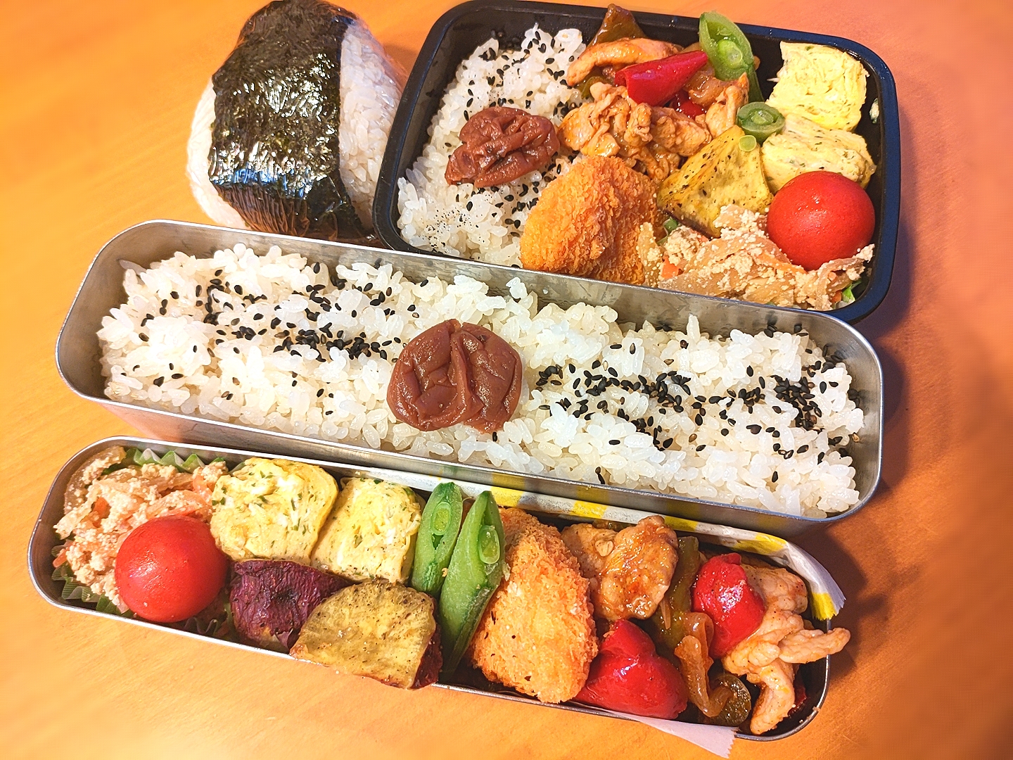 次男・私弁当&おにぎり