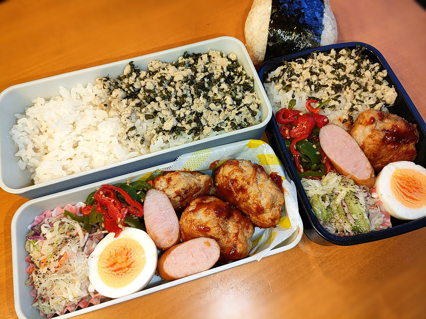 次男・私弁当&おにぎり