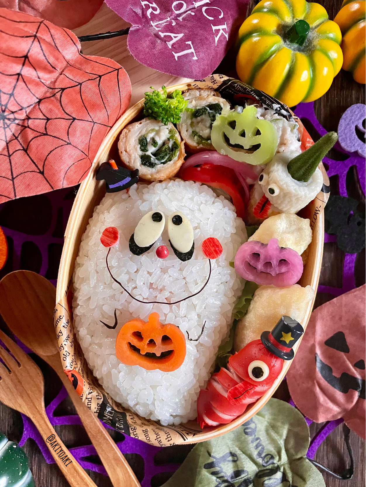 ハロウィンおばけ弁当③