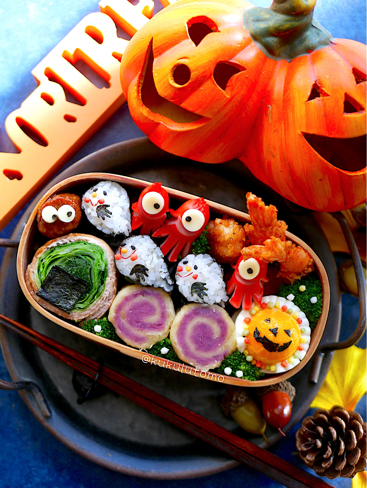 Halloweenおばけ海苔巻🍭弁当