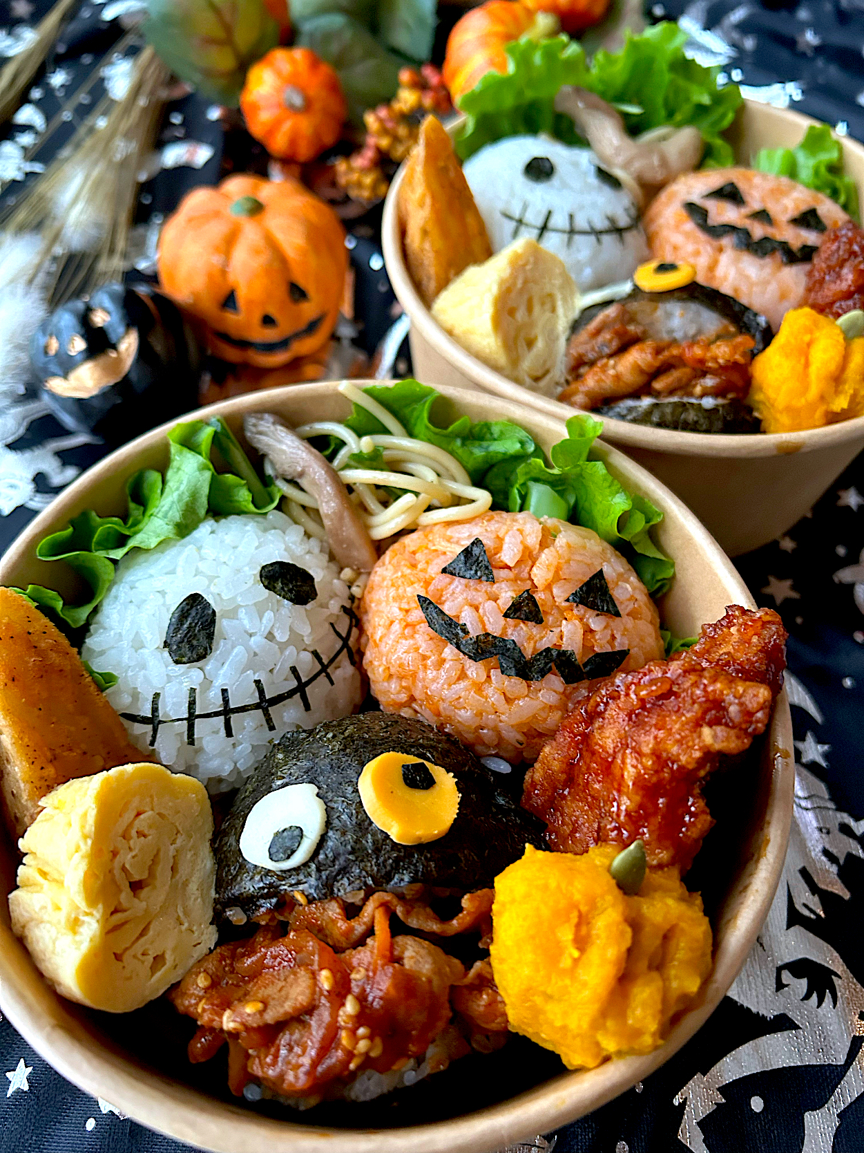 ハロウィンなおにぎり弁当🎃👻💜