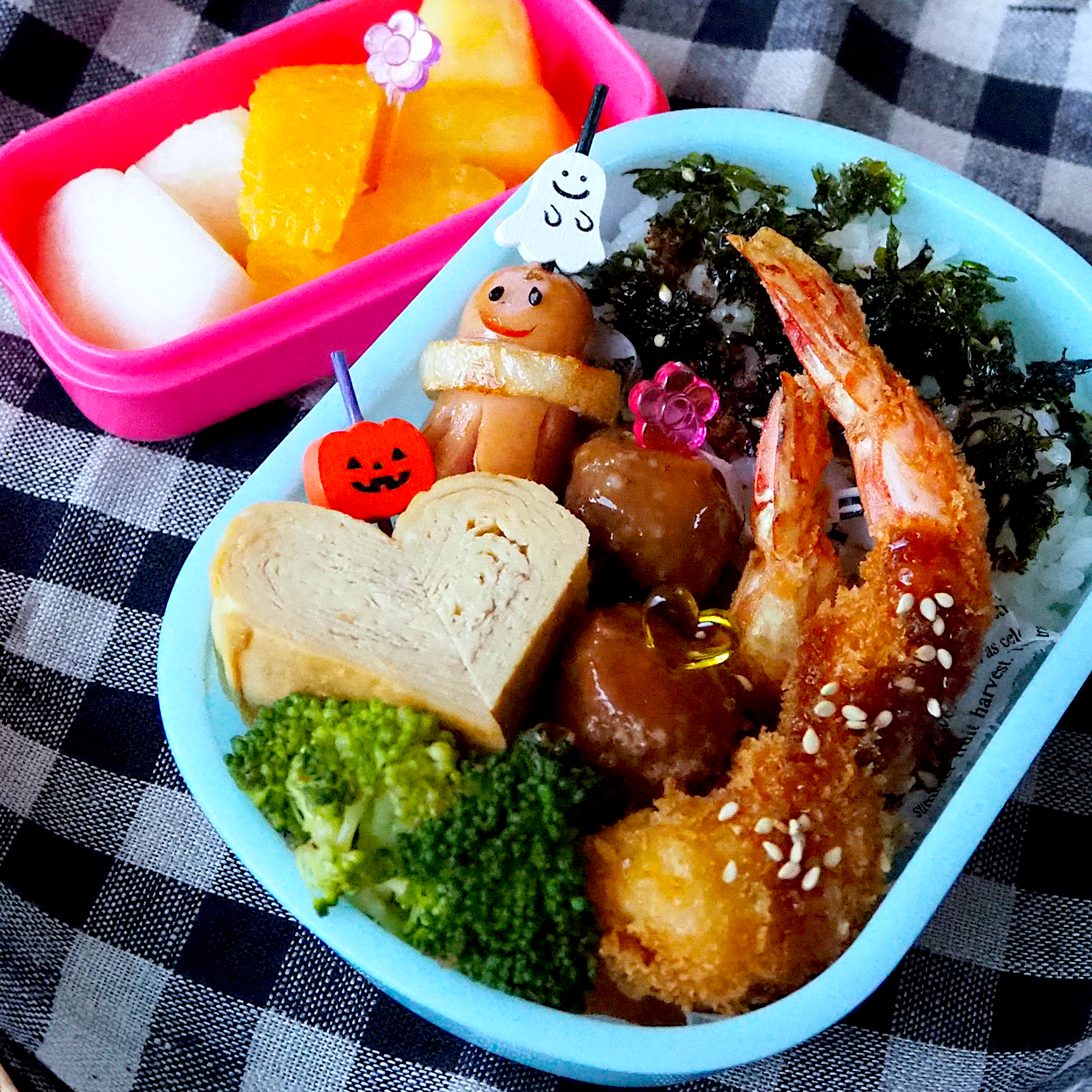 校外学習行ってらっしゃい🚌エビフライ弁当✨