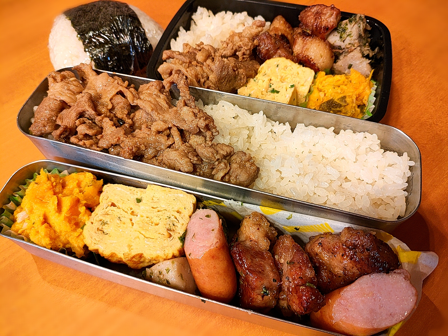 次男・私弁当&おにぎり