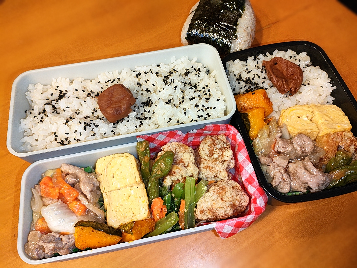 次男・私弁当&おにぎり