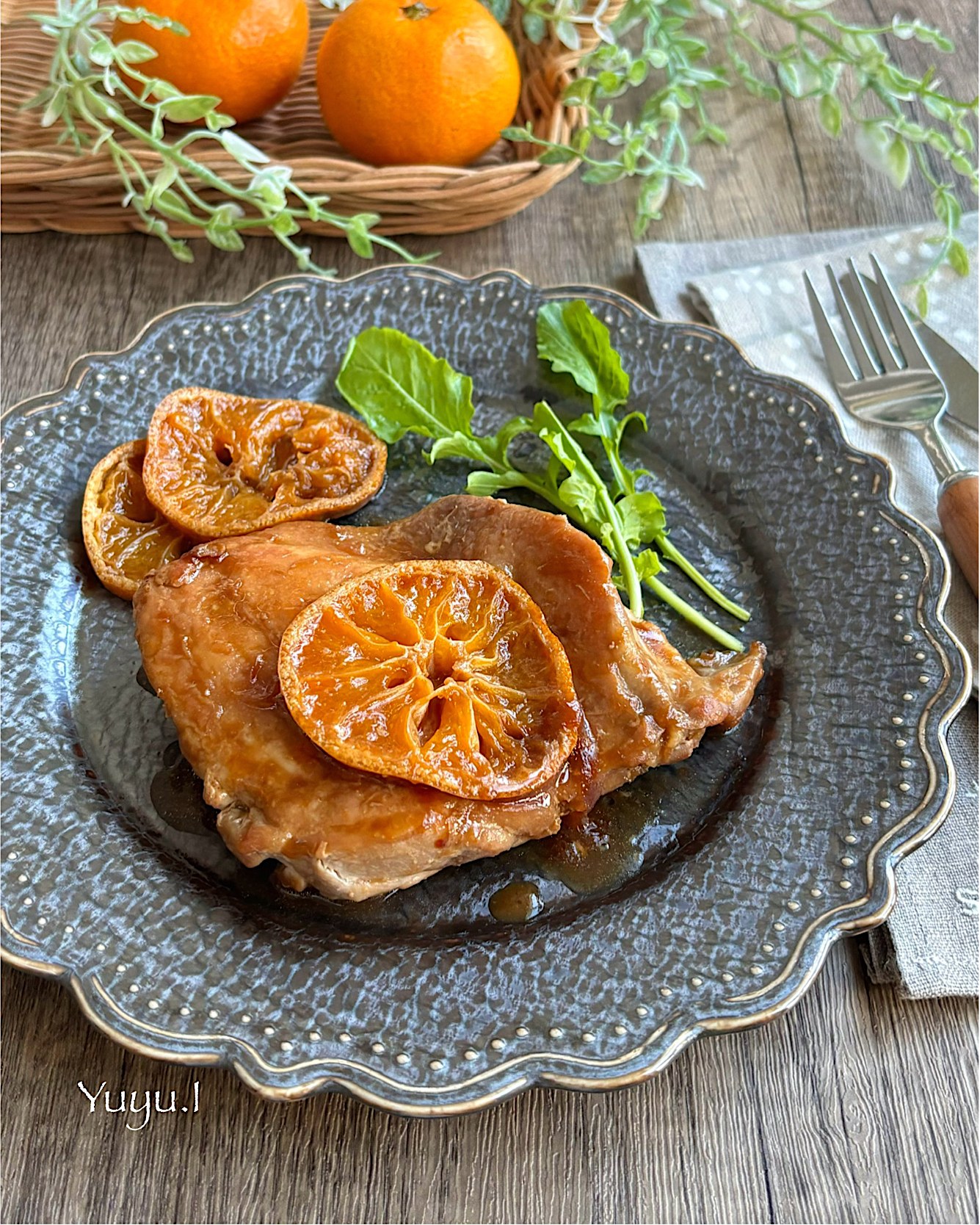 鶏のみかん照り焼き🍊