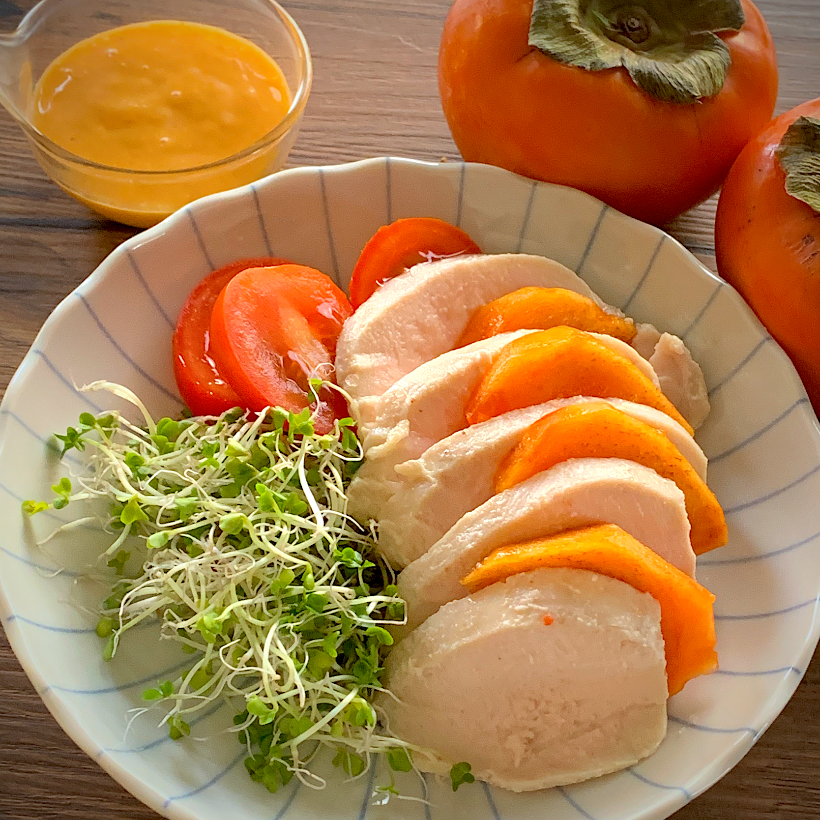 🥗サラダチキンと柿サラダ🥗