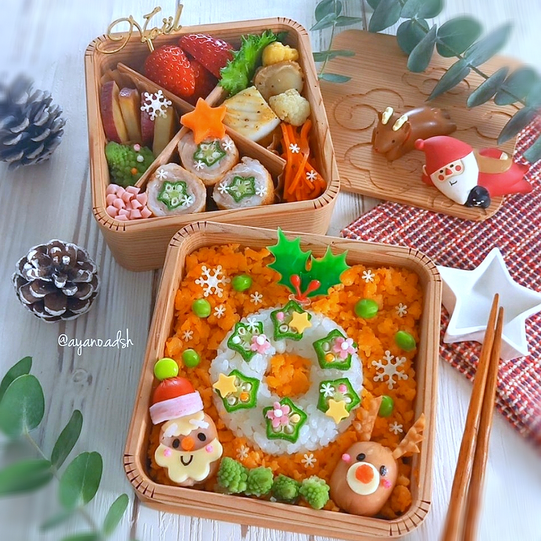 ✨🎄クリスマスリースおにぎり弁当🎅✨