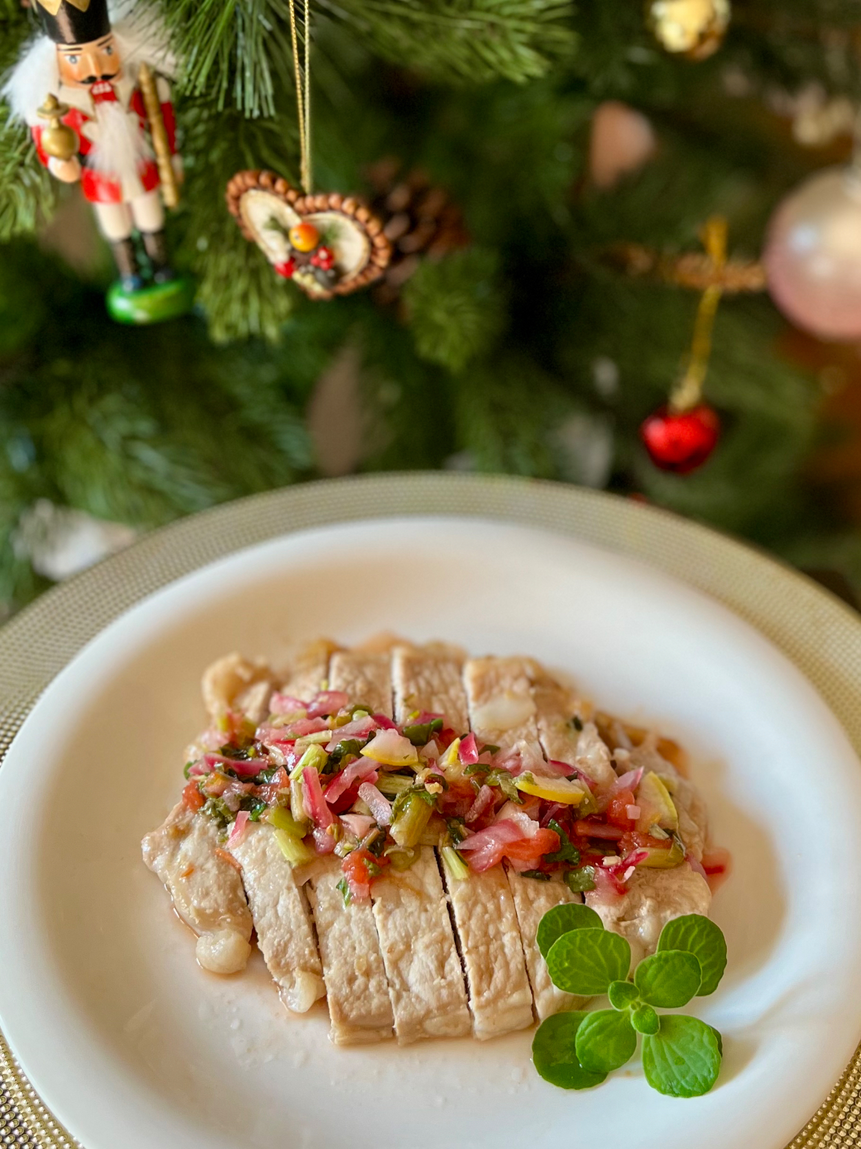 柔らかポークチョップのラヴィゴットソース添え Tender Pork Chops w/ Ravigote Sauce