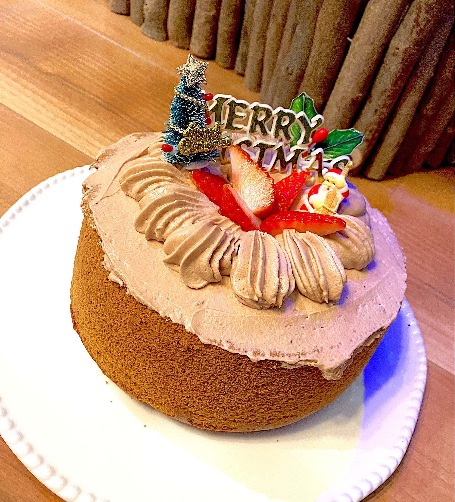 いつものチョコシフォンでクリスマス🎂ケーキ