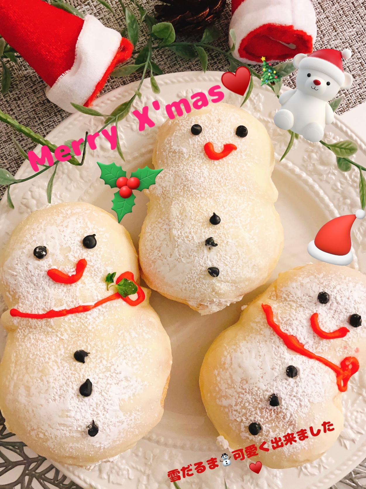 雪だるまパン⛄️ Merry X'mas🎄♥️🥰