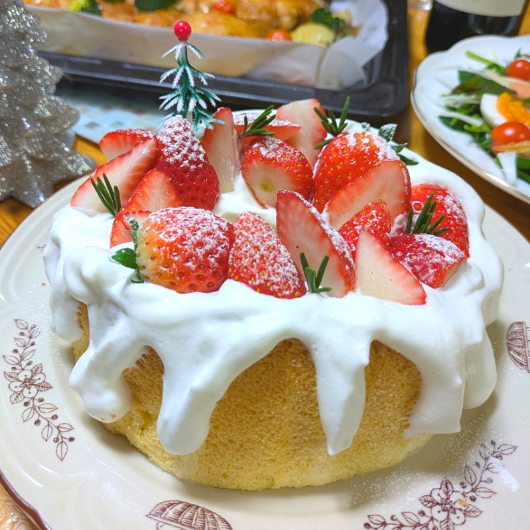 米粉のシフォンケーキでXmas🎂🎄🎁