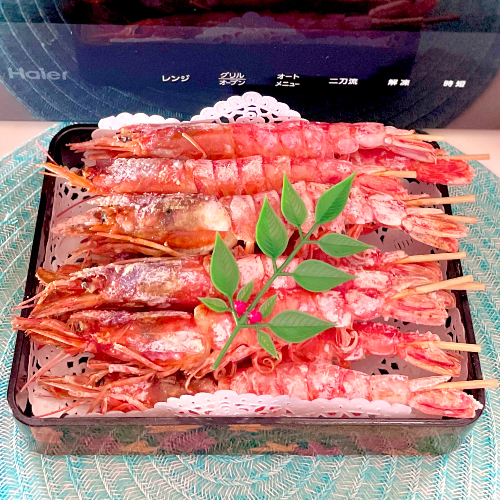 Milalyで海老の塩焼き🦐